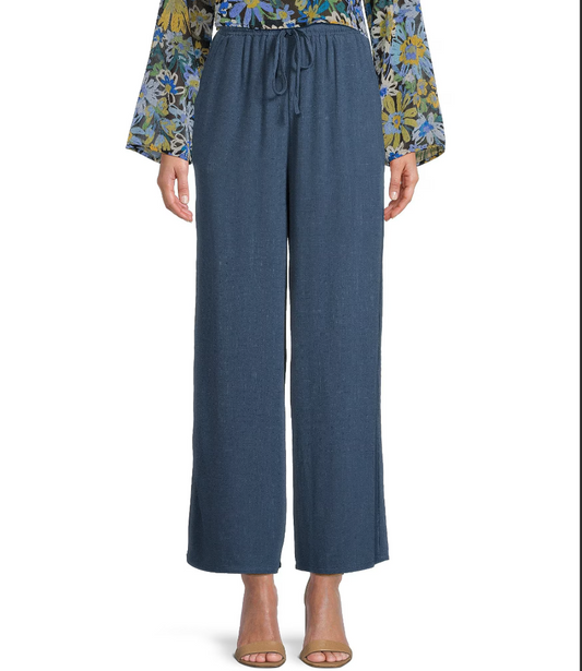 Sugarloaf Wide Leg Linen Pants Indigo