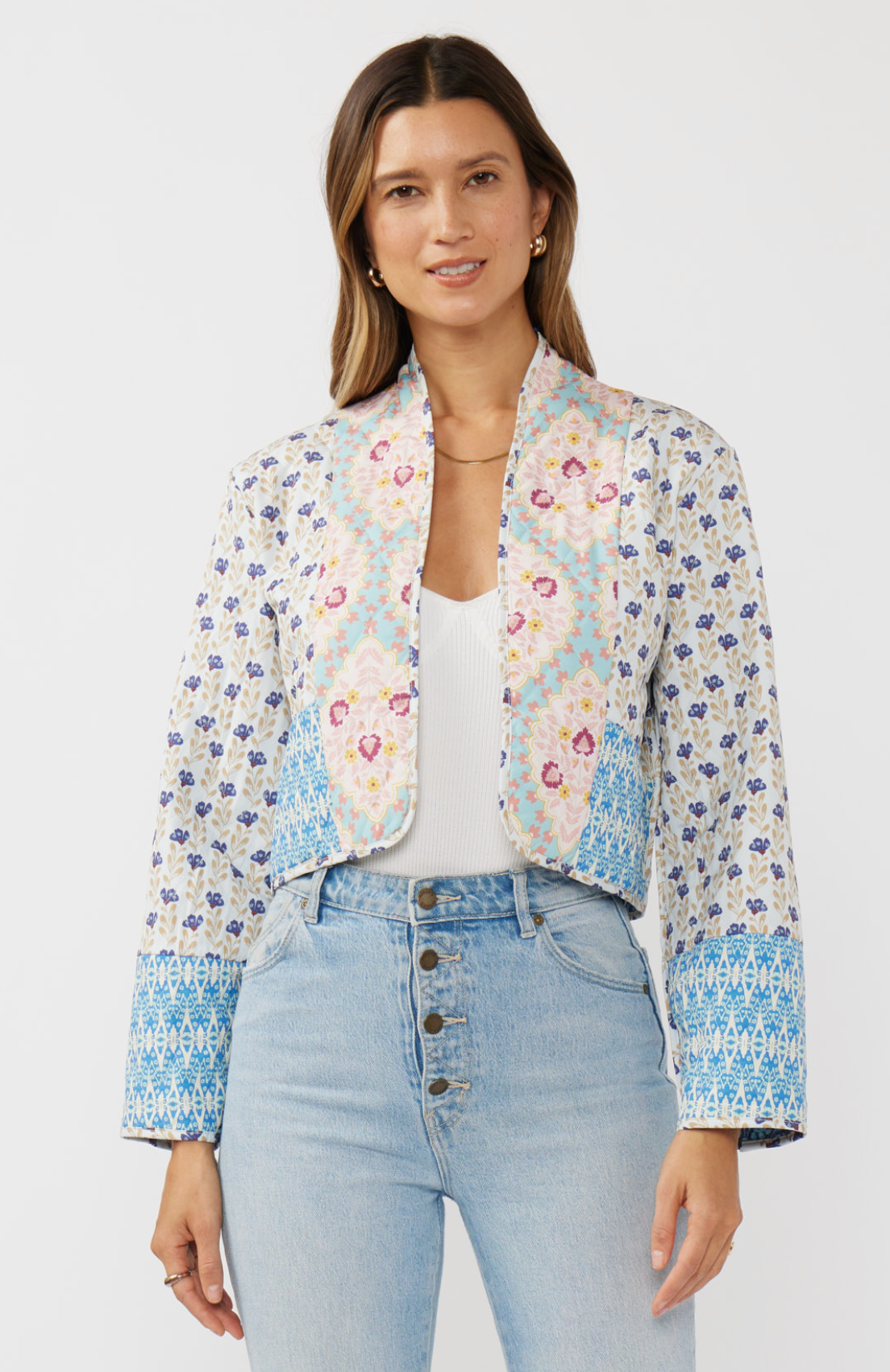 Floral Print Quilted Reversible Jacket