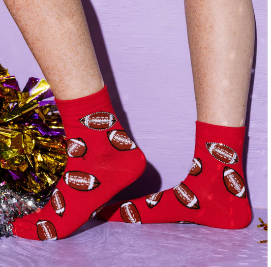 Queen of Sparkles Red Football Socks