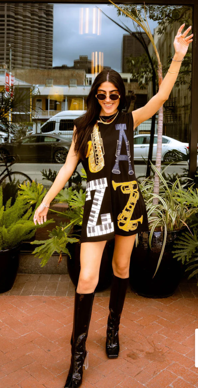 Queen of Sparkles Black Jazz Dress