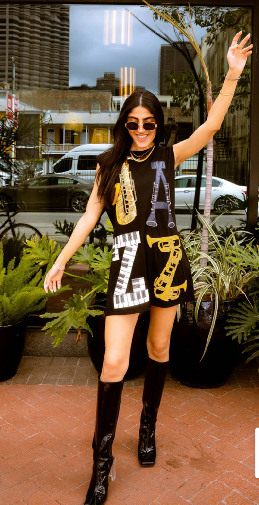 Queen of Sparkles Black Jazz Dress