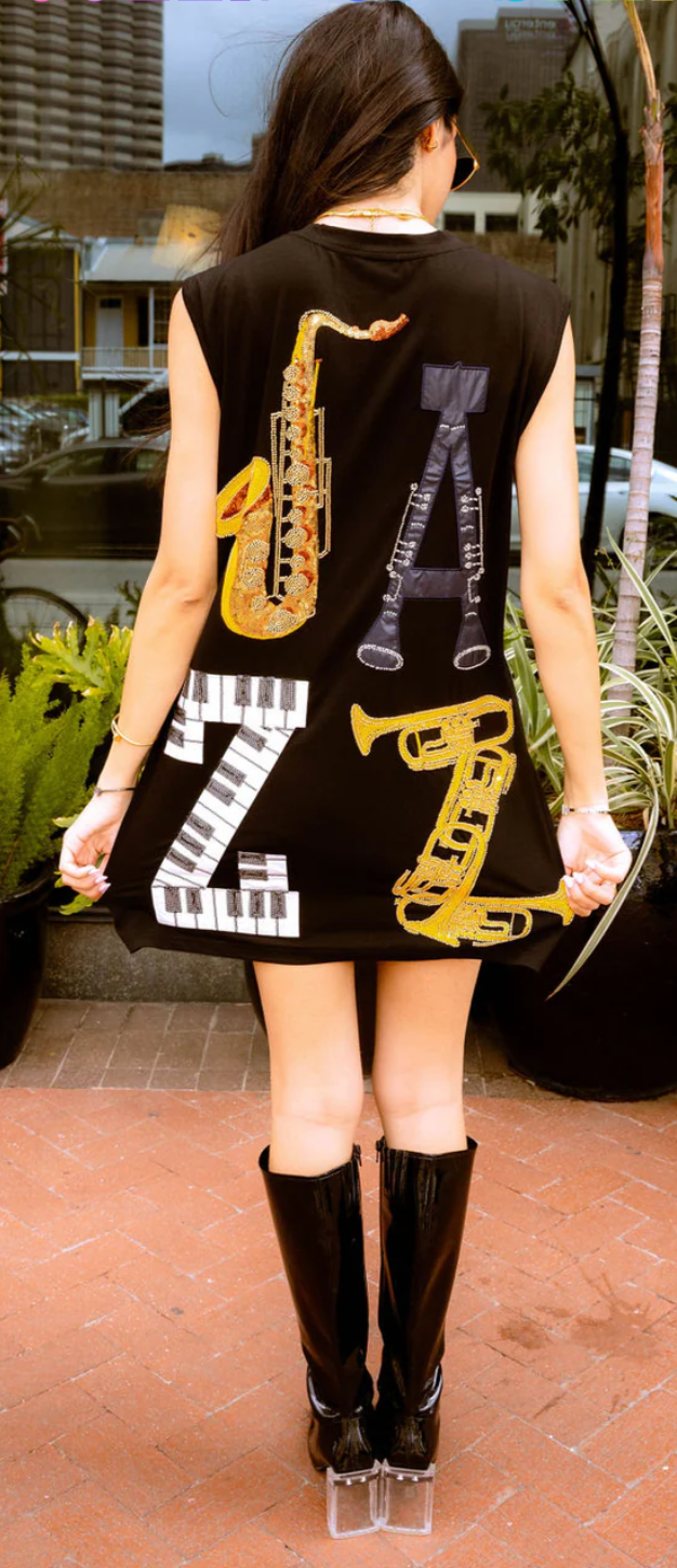 Queen of Sparkles Black Jazz Dress