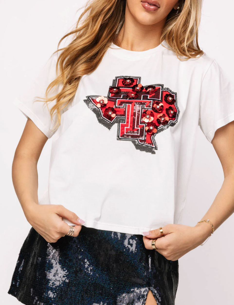 Queen of Sparkles Metallic Texas Tech