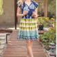Navy Multi Color Dress