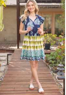 Navy Multi Color Dress