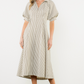 Puff Sleeve Striped Button Maxi Dress