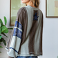 Washed Star Patchwork Long Sleeve Top