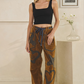XO Vintage Suede Velvet tie Waist Pants