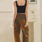 XO Vintage Suede Velvet tie Waist Pants