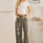 Washed Distressed Leopard Pants