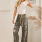 Washed Distressed Leopard Pants