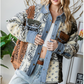 Bandana Print Sherpa Jacket
