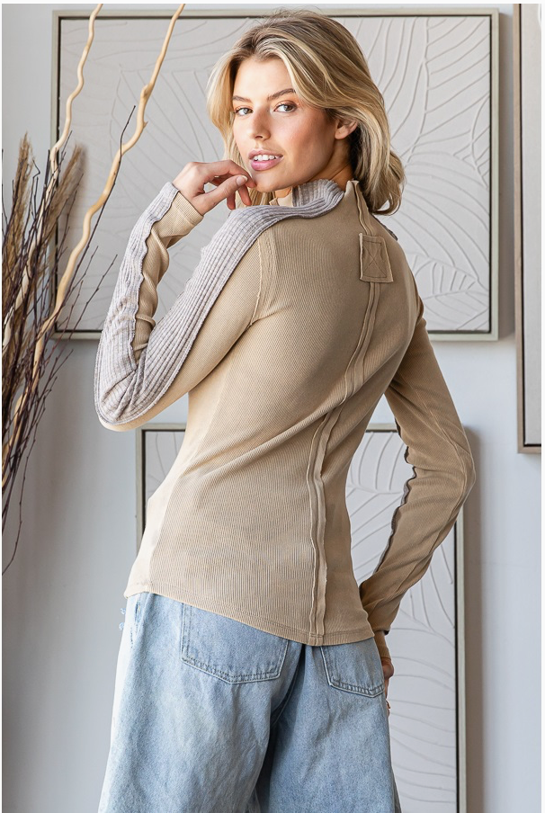 Latte Washed Thermal Top