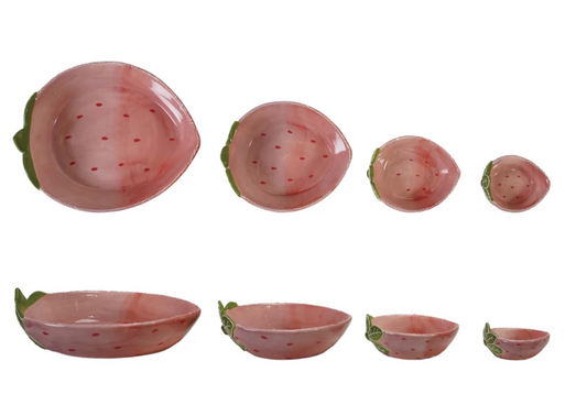Strawberry Nesting Stoneware Bowls