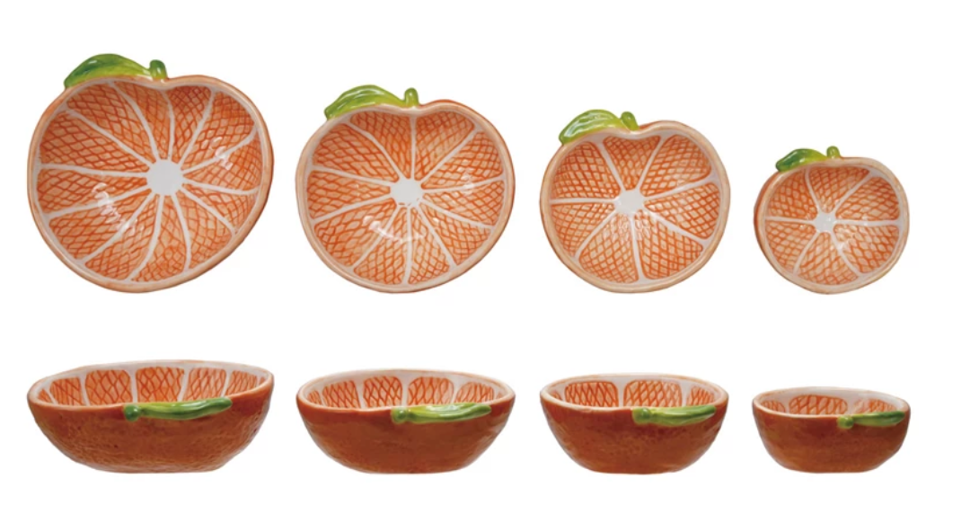 Painted Stoneware Clementine Meas Cups