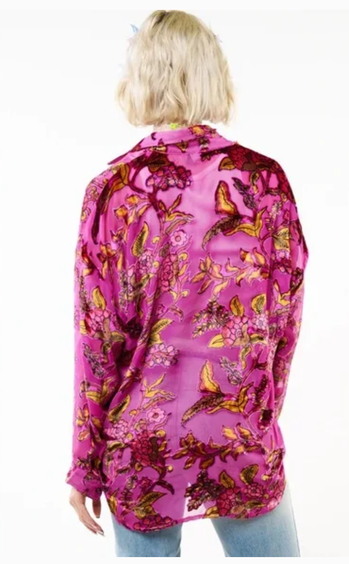 Aratta Holiday Jewels Blouse-Fuchsia