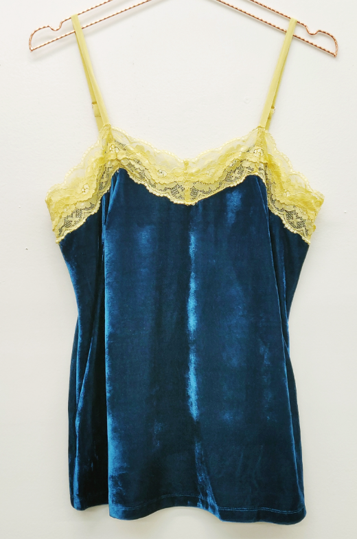 Velvet Dreams Cami  Teal Blue