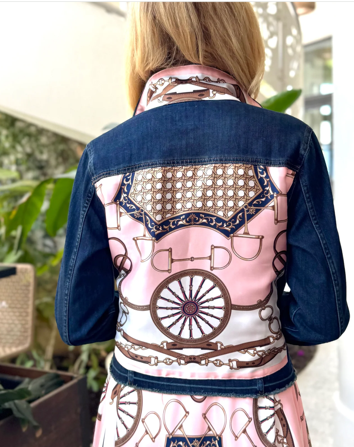 Dark Denim Jacket / Blush Bit
