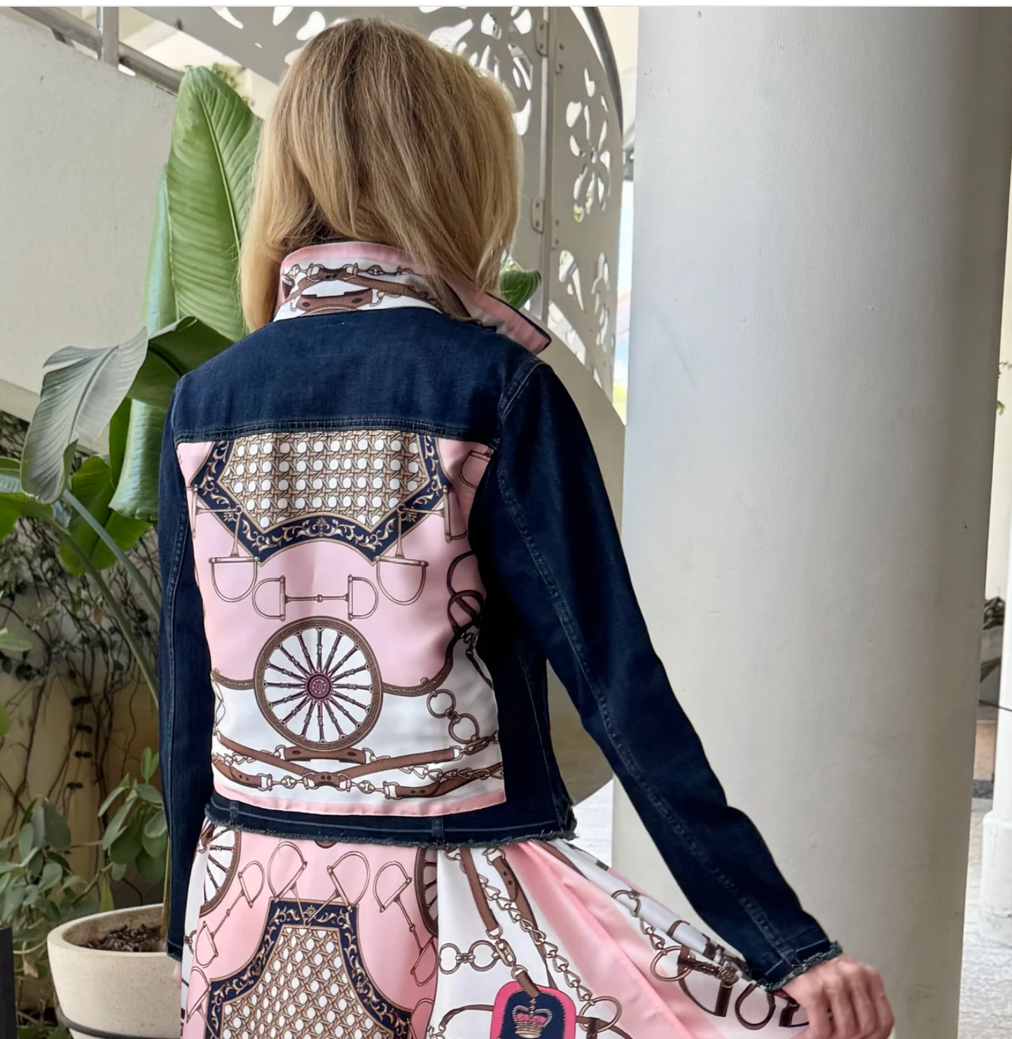 Dark Denim Jacket / Blush Bit