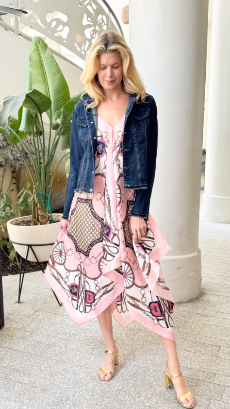 Dark Denim Jacket / Blush Bit