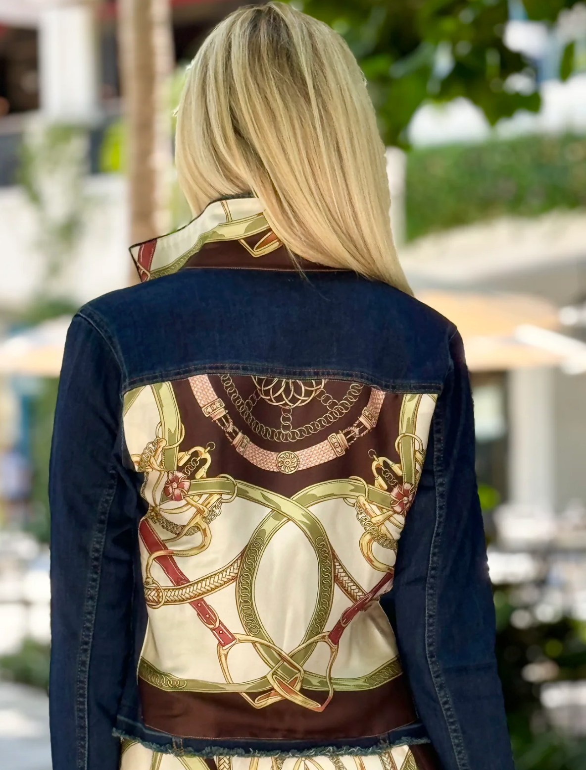 Dark Denim Jacket / Olive Stirrup