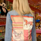 Light Denim Jacket / Sage and Coral Horse