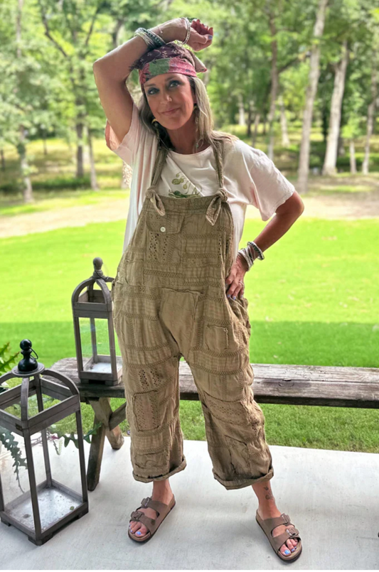 Travels Await Overalls Dark Olive