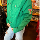 They're The Naughty Ones Green Denim Jacket