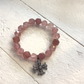 Strawberry Quartz Bracelet with Charm