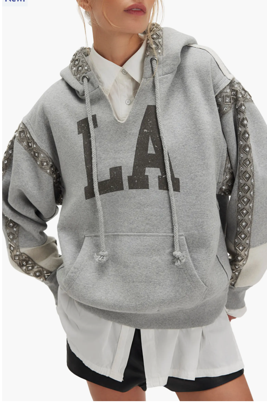 Midnight Sparkle Embellished Graphic Hoodie