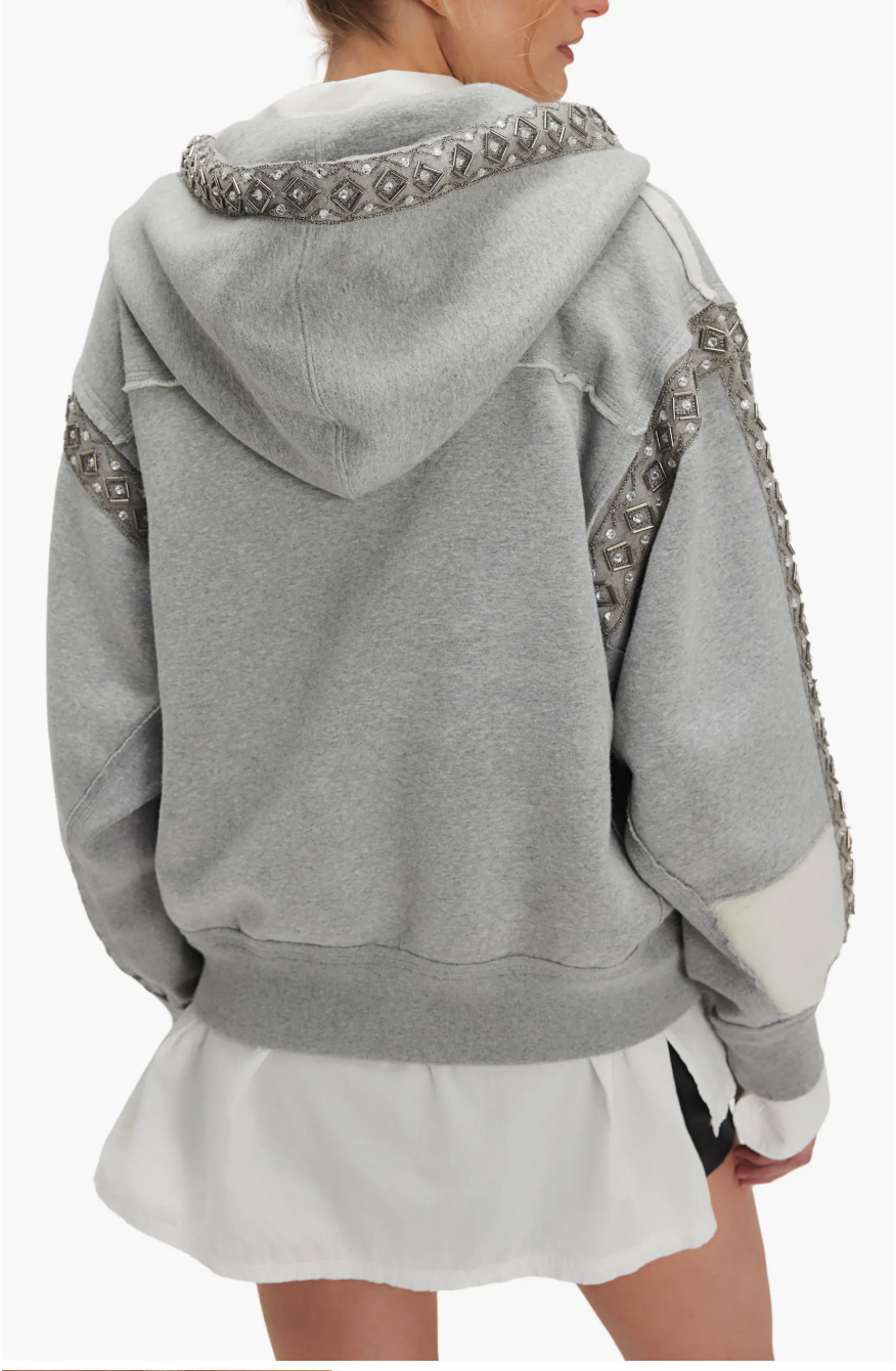 Midnight Sparkle Embellished Graphic Hoodie