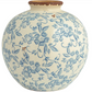 Terracotta Vase with Transferware Pattern