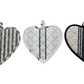 Cotton Quilted Heart Shaped Pot Holder w/ Stripes