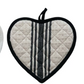 Cotton Quilted Heart Shaped Pot Holder w/ Stripes