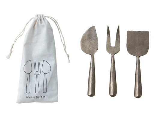 Hand-Forged Metal Cheese Servers, Set of 3