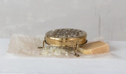 Stainless Steele Footed Grater Gold Finish
