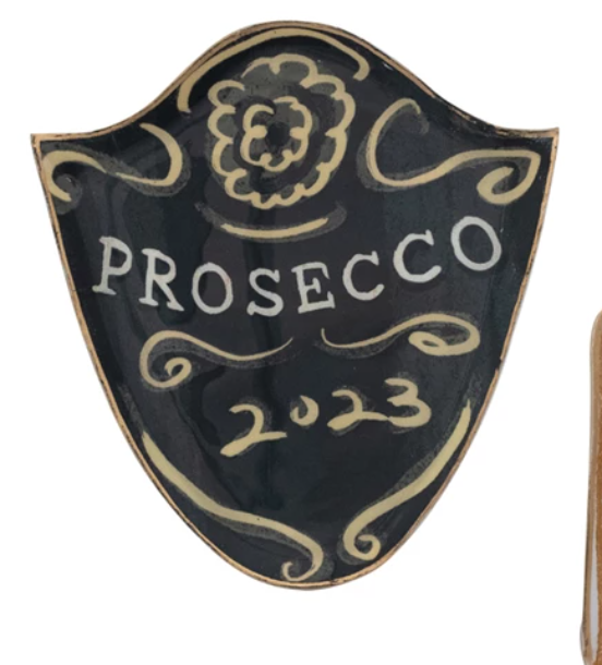 Enameled Metal Tray with Gold Edge, 3 Styles