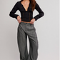 Free People Spotlight Barrel Pinstripe Trousers