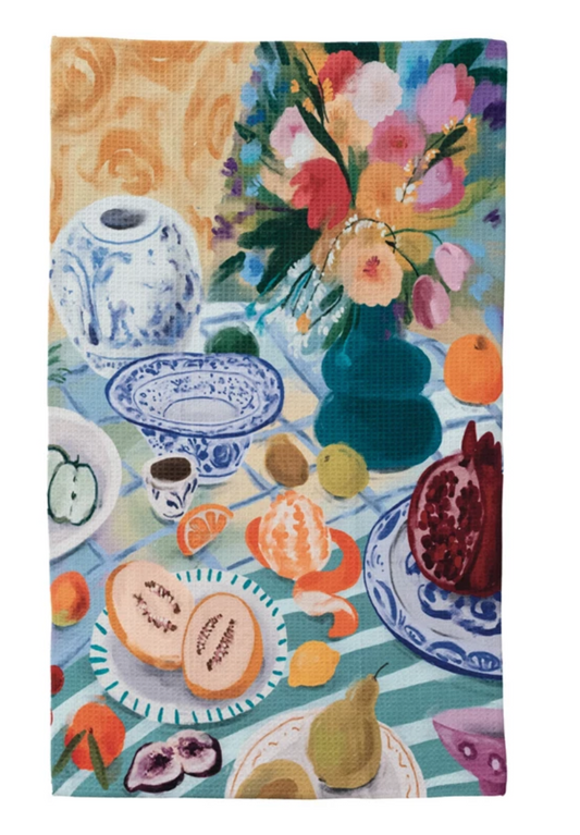Printed Recycled Microfibre Tea Towel w/ Still Life