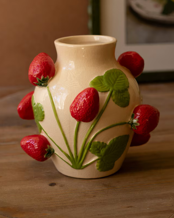 Ceramic Strawberry Vase