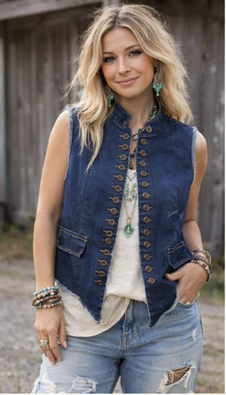 Mesmerized Vest – Dark Chambray