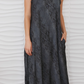 Grey Python Mock Neck Maxi Dress
