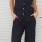 Pinstripe Linen Vest