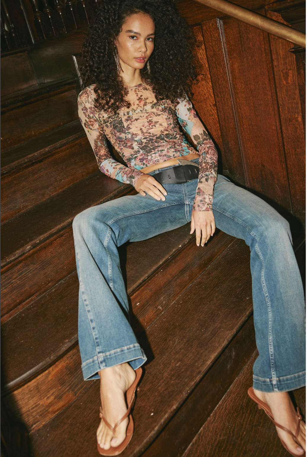 Free People Ariana Long Sleeve Ruched Top