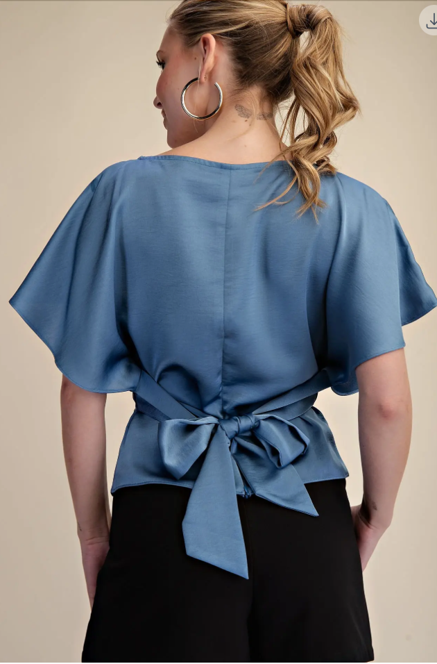 Olivia Slate Blue Top