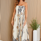 Abstract Daisy Floral Strapless Dress