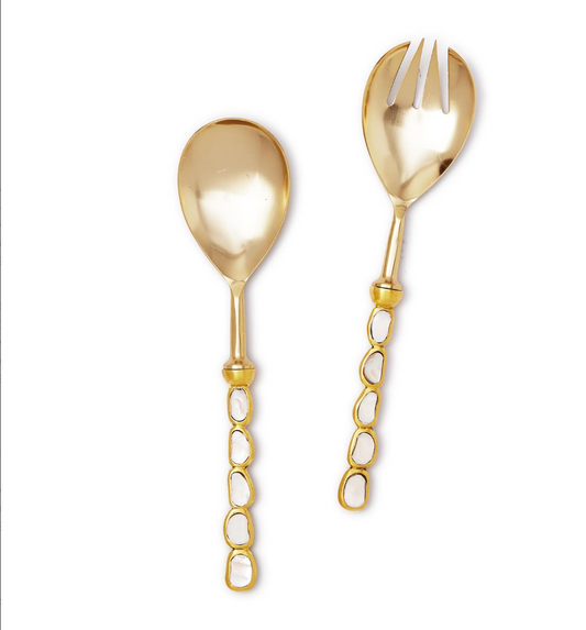 Gold Mother of Pearl Serving Set