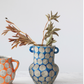 Terra Cotta Vase With Wax Relief Dots and Handles