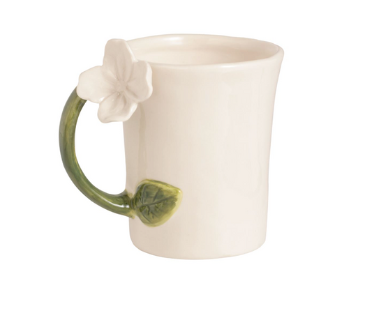 White Flower Mug