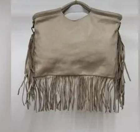 Milio Milano Fringed Leather Bag Putty